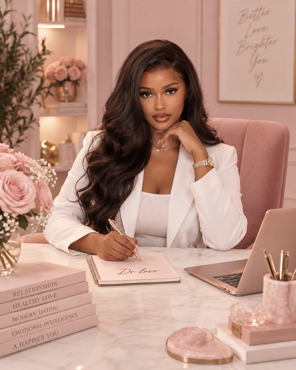 Hawa, fondatrice de The Love Department, dans son univers rose